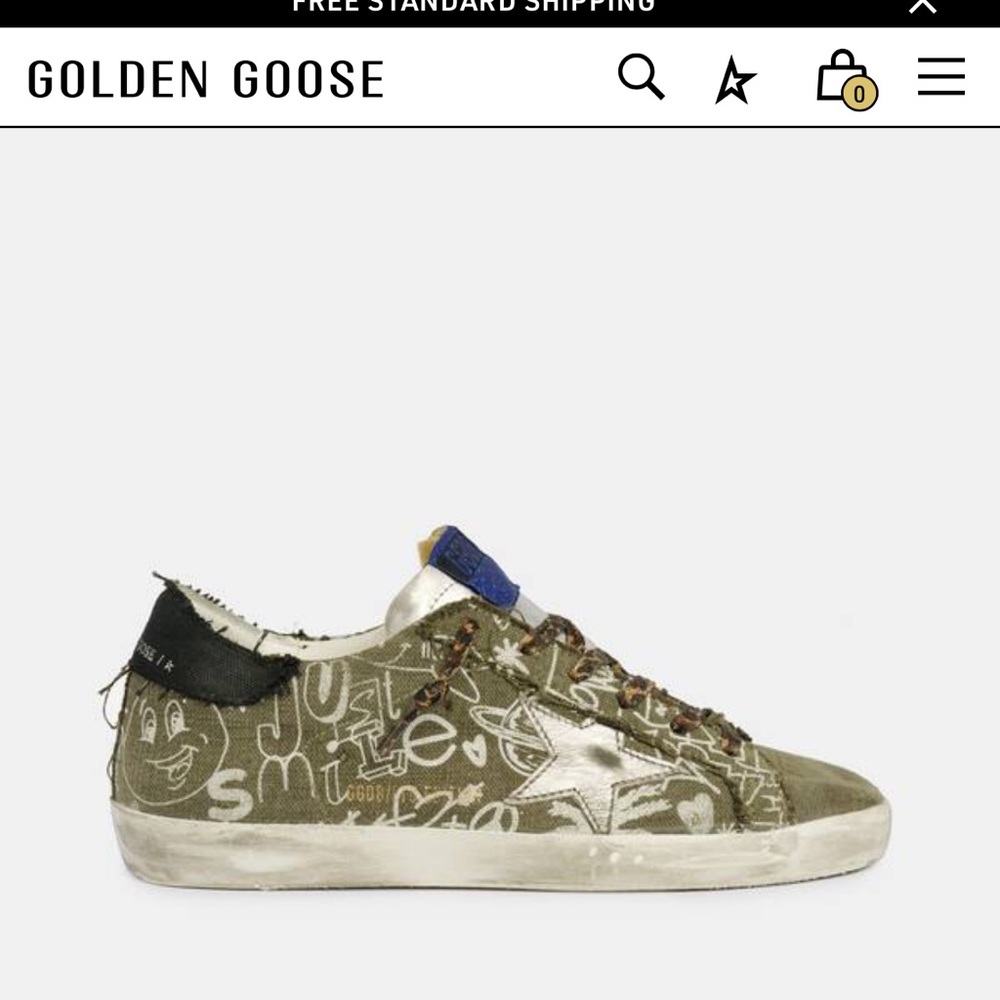 Golden Goose Khaki Sneakers with White Star - Picture 15 of 16